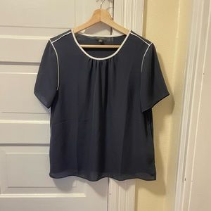 Banana Republic sheer navy blouse